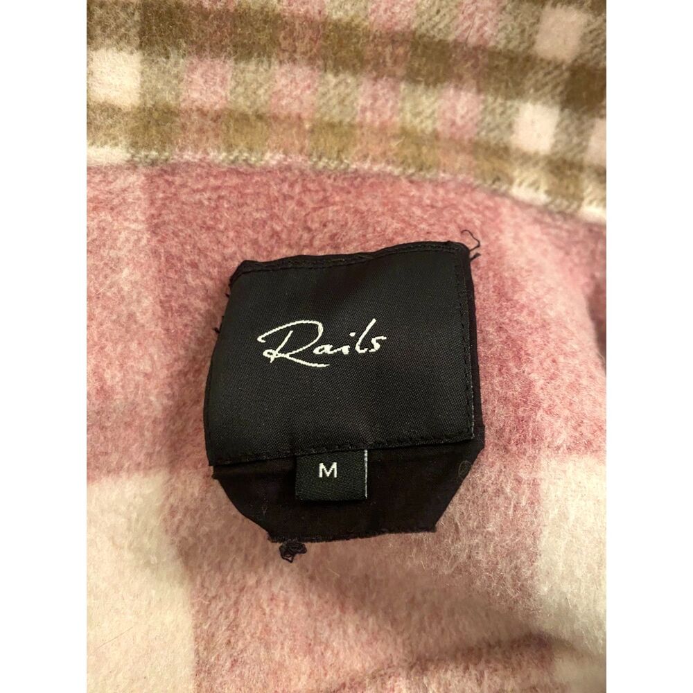 Rails Steffi Plaid Wool Blend Crop Jacket Shacket Pink Mauve Utility Soft M - Picture 6 of 10